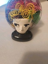 2006 VTG Amy Hardacre Ceramic Magnetic Paperclip Holder w/ 1000 Paperclips picture
