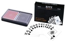 Ritz 2Decks Poker Size 100% Plastic Playing Cards Set in Plastic Case, Large ... picture