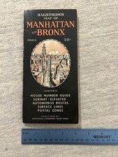 Vintage Manhattan and Bronx Hagstroms Map From 50’s In Color RARE Edition. picture