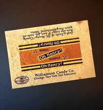RARE Vintage 20's OH HENRY  Williamson Small Sample Chocolate Candy Bar Wrapper picture