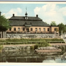 c1920s Stockholm, Sweden Skansen Manor House Museum Pond Reflection A352 picture