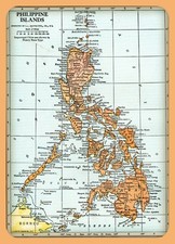 Vintage MAP of the PHILIPPINE ISLANDS from 1938 - 8.5 x 11 inch Photo Print picture