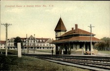 White Mts. New Hampshire NH Crawford House & Station c1900s-10s Vintage Postcard picture