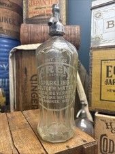 Vintage Seltzer Bottle Aren Beverage & Spring Water Milwaukee Wisconsin Ribbed picture