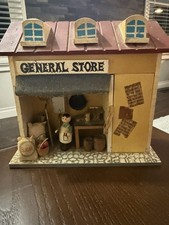 Vintage Wood General Store Miniature Diorama Primitive Folk Art Shadowbox picture