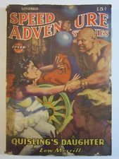 Speed Adventure Stories v 1 #6, Sept. 1943  VG-  H.J. Ward Strongman Attack Cvr picture