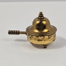 Vintage Gold Tone Product NYC Miniature Brass Silent Butler Crumb Catcher Lid picture