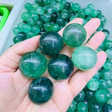 6pc natural fluorite quartz crystal Ball wand point healing 25mm picture