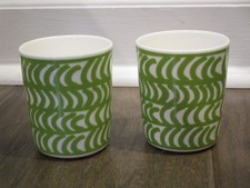 MARIMEKKO OIVA RAUTASANKY LIME GREEN MUG/CUP  SET OF 2  BRAND NEW picture