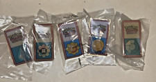 5 Kanto Gym League Badge Pins Vintage 1999/2000SEAL Sealed w/ Marsh Wiz picture