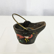 Miniature Cast Iron Coal Bucket Scuttle Ash Pail Dutch Bird Ashtray 200 Decor picture
