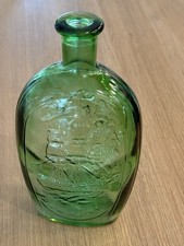 Vintage Wheaton Green Glass Franklin Eagle Bottle Ship - 1970 picture
