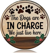 Dog Lovers Funny Quote Tin Metal Signs Home Décor 8x8 Inch Round Vintage Puppy picture