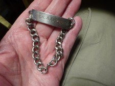 WWII ID STERLING SILVER BRACELET 
