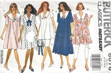 1990's Butterick Maternity Dress,Top,Skirt,Leggings Pattern 6078 Size 14-20 UNC picture