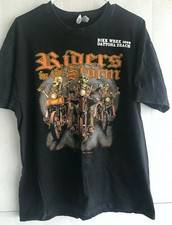 VTG 1999 Daytona Bike Week Skeleton Riders in the Storm Air Waves T-Shirt L USA picture