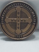 1989 Grand Lodge Of Texas AF & AM Leonard R Harvey Grand Master Masonic Coin picture