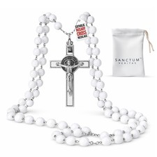 Catholic Rosary Necklace | Large Beads Italian Rosary, Gift for men & women picture