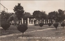 Leesburg, FL: RPPC Shuffle Board Courts, vintage Florida Real Photo Postcard picture