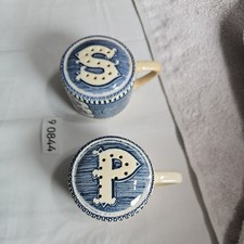 Vintage Royal China Currier & Ives Blue & White Salt and Pepper Shakers w/Horses picture