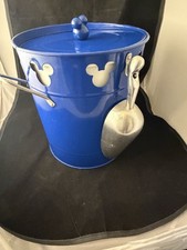 Disney Micky Mouse Metal Ice Bucket With Scoop and lid Collectible picture