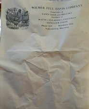 Vintage Wilmer Fells Davis Company Letterhead Federalsburg Maryland Ephemera picture
