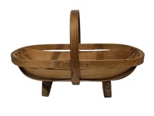 Garden Trug Gathering Basket Bentwood Carrying Handle Footed Tradional Primitive picture
