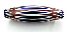 Monster Chevron Oval African Trade Bead  21 x 70mm  Bg 18  C101  Italian picture
