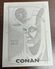 2004 Conan Art of Hyborian Age Complete 72 Card Set + Kraiger Thoth-Amon Sketch picture