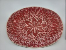 VIETRI VIVA LACE RED SERVING PLATTER - 17 1/2