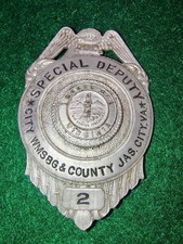Vintage Obsolete Special Deputy Badge #2 City Wmsbg & County Jas City VA Nielsen picture