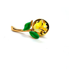 Rose W/ Stem Pin Brooch  Lapel Enamel Collectible picture