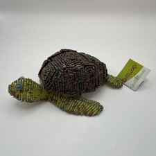 Beadworx by Grass Roots Handmade Bead Wire Sea Turtle Figurine Green New picture