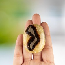 Septarian Crystal Palm Stone for Anxiety Relief, Polished Worry Stone, Gift picture