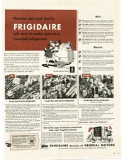 1943 Frigidaire Refrigerator How to make room Vintage Print Ad picture