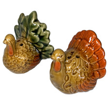 Vintage 2 Inch Turkey Ceramic Salt and Pepper Shakers picture