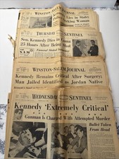 June 5,1968  Senator Robert Kennedy 4 Consecutive Winston-Salem Papers picture