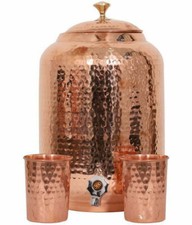 100% Pure Copper Water Dispenser  Pitcher Pot 4L With 2 Serving Tumbler picture