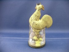 VINTAGE GLASS CROWING ROOSTER CANDY CONTAINER TOY CIRCA 1924 picture