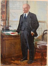 Ukrainian Soviet USSR Oil Painting realism impressionism Lenin political figure picture