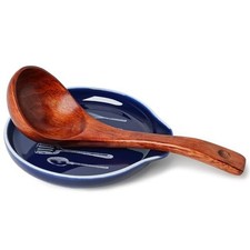 GDCZ Ceramic 5 Inch Spoon Rest for Kitchen Counter and Stove Top (Navy, 1) Navy picture