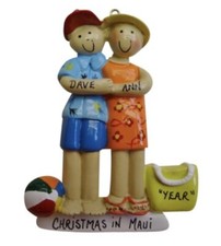 Personalized Beach Couple Christmas Ornament  picture