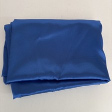 2 YARDS OF SHINY BLUE SATIN FABRIC - New -  picture