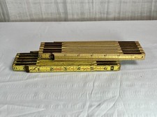 Vintage Pair WOOD EXTENSION RULERS Stanley No. X6LG Lifeguard / Great Neck EXC6S picture