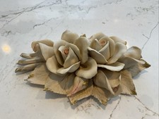 Vintage CAPODIMINTE Porcelain Cream Roses Italy picture