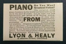 1908 Lyon & Healy Piano Advertisement Chicago, Illinois picture