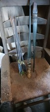 **AWESOME VINTAGE NATIVE TRIBAL  2 PIECE BOW 60 IN & ARROWS  HANDMADE HTF  ** picture