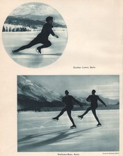 ICE FIGURE SKATING. Günther Lorenz - Wellmann-Baier, Berlin 1935 old print picture