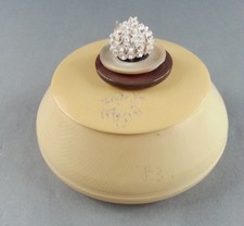 Vintage Monogrammed Art Deco Celluloid Faux Ivory Du Barry Pyralin Box With Lid picture