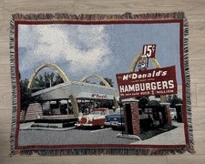 Vintage McDonald's Restaurant Advertisting Tapestry Throw Blanket 3’ x 5’ picture